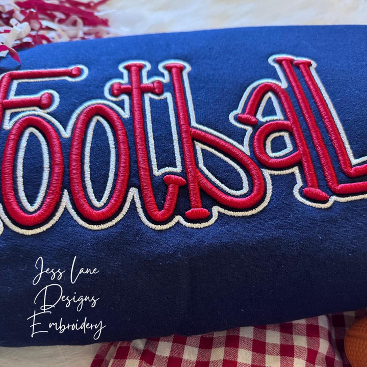 Football Puff Embroidered Sweatshirt | Football Crewneck | Personalized Football Sweatshirt | Game Day Sweatshirt | Football Mom Gift