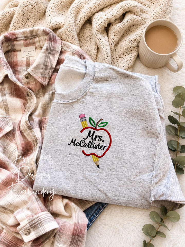Personalized Teacher Quarter Zip | Custom Embroidered Teacher 1/4 Zip | Teacher Name Pullover | Teacher Gift | Back to School