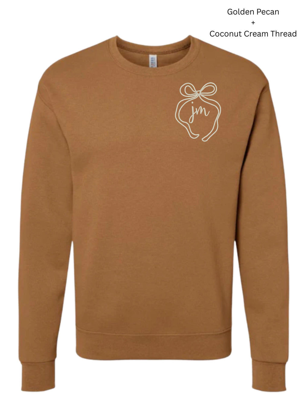 Embroidered Monogram Sweatshirt, Women Personalized Christmas Gift, Fall Clothing Seasonal Apparel, Holiday Pullover, Custom Initial Bow