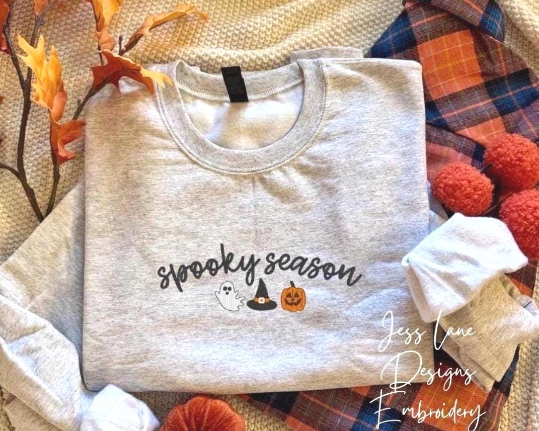 Embroidered Halloween Sweatshirt | Spooky Season Sweatshirt | Cute Fall Sweatshirt | Halloween Crewneck | Cozy Autumn Outfit