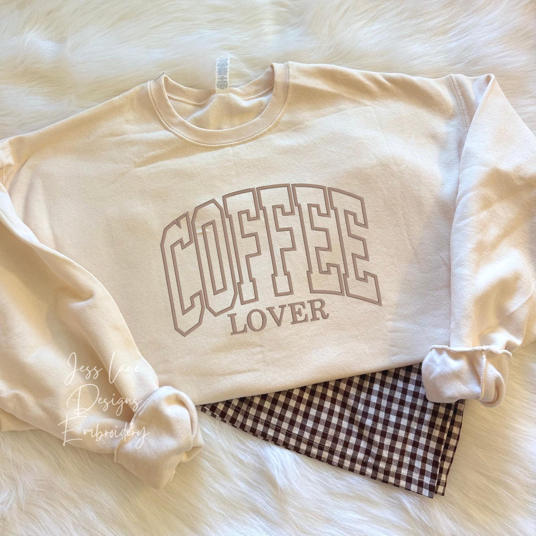 Embroidered Coffee Sweatshirt, Cozy Fleece Pullover, Morning Cafe Club, Cute Coffee Lover Gift for Her, Comfy Crewneck, Fall Clothes Women