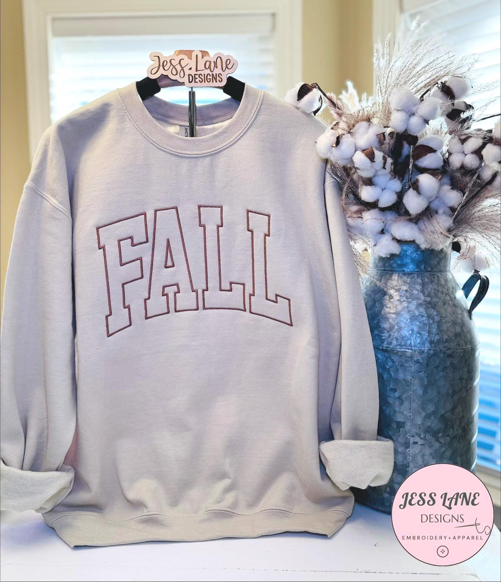 Fall Embroidered Sweatshirt, Autumn Crewneck Pullover, Cozy Fleece Sweater, Pumpkin Patch Shirt, Gift Idea Women Apparel, Casual Layering