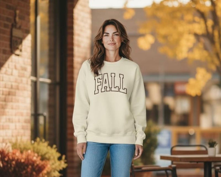 Embroidered Fall Crewneck Sweatshirt