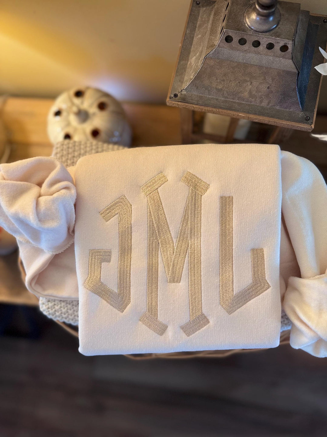 Monogrammed Sweatshirt for Women, Tone on Tone Crewneck, Embroidered Initial Sweater, Personalized Soft Comfy Pullover, Gift Idea For Her