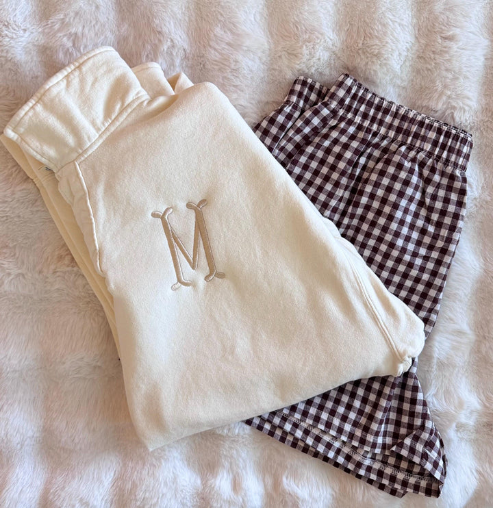 Monogram Polo Sweatshirt, Embroidered Collar Sweatshirt, Tone on Tone Initial Pullover, Personalized Gift for Her, Monogram Gift