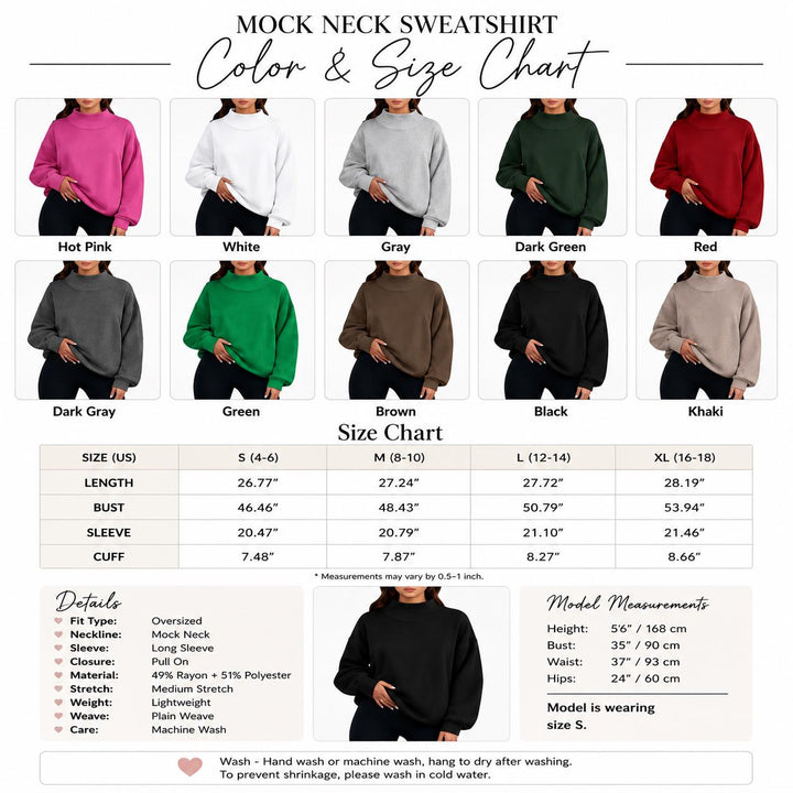 Monogram Sweatshirt for Women, Personalized Mock Neck Pullover, Embroidered Initial Sweatshirt, Monogrammed Mockneck Sweater for Her