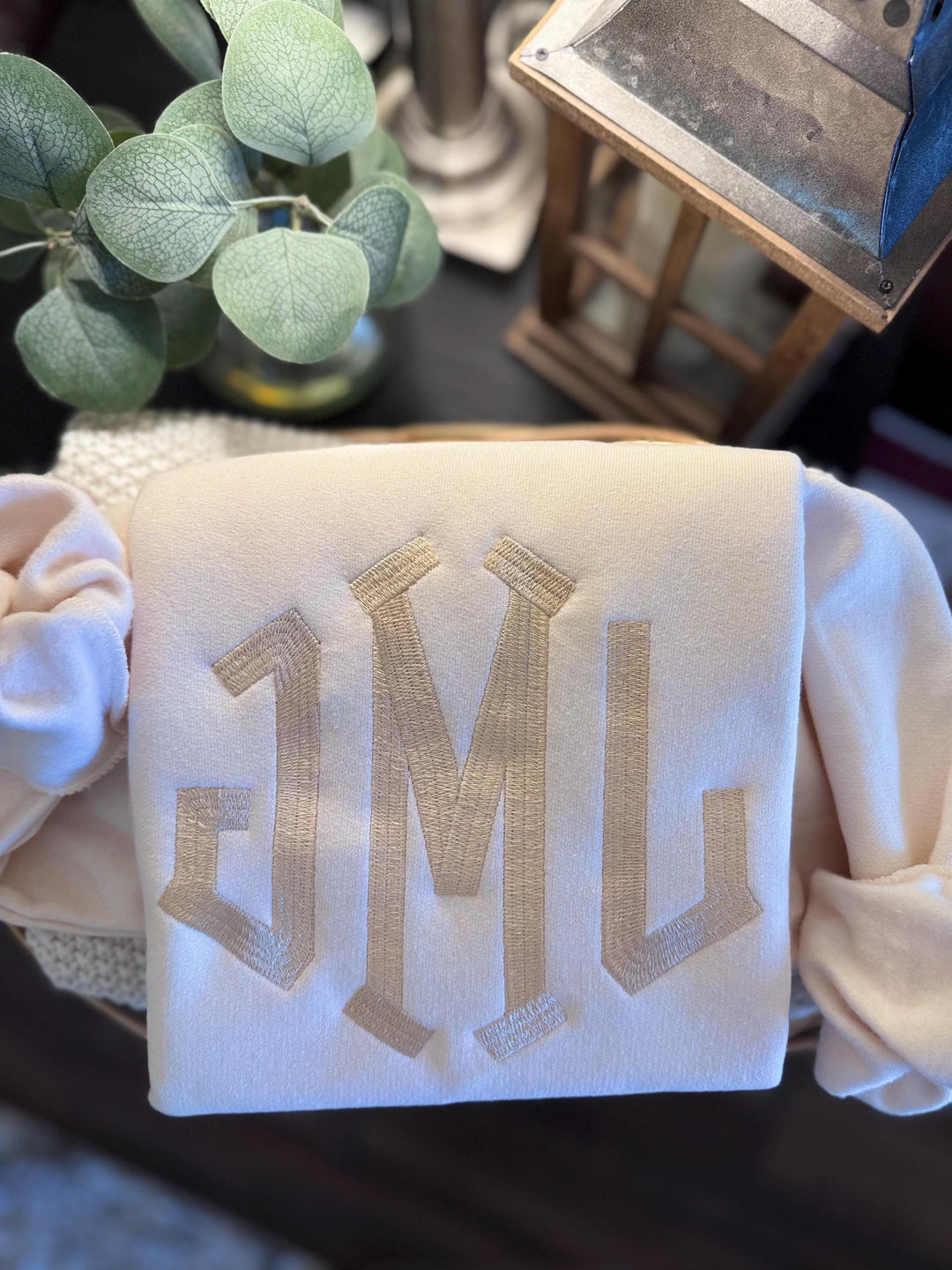 Monogrammed Sweatshirt for Women, Tone on Tone Crewneck, Embroidered Initial Sweater, Personalized Soft Comfy Pullover, Gift Idea For Her