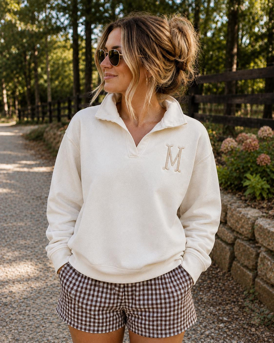 Monogram Embroidered Polo Sweatshirt