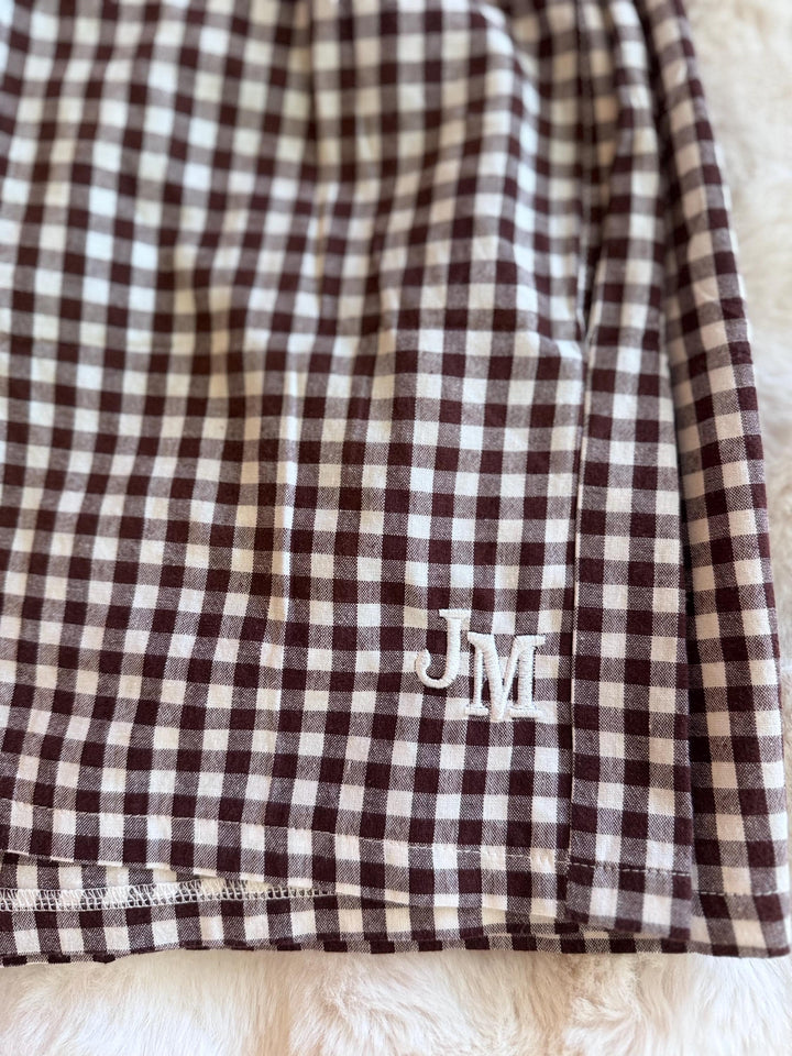 Monogram Gingham Lounge Shorts