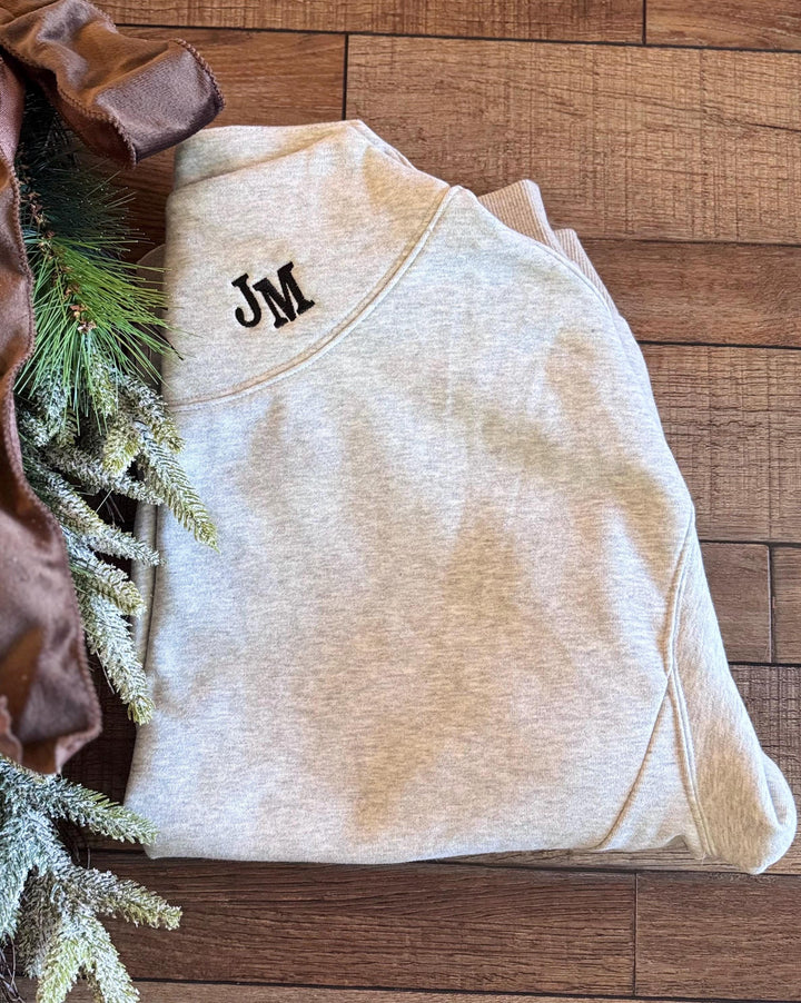 Monogram Sweatshirt for Women, Personalized Mock Neck Pullover, Embroidered Initial Sweatshirt, Monogrammed Mockneck Sweater for Her