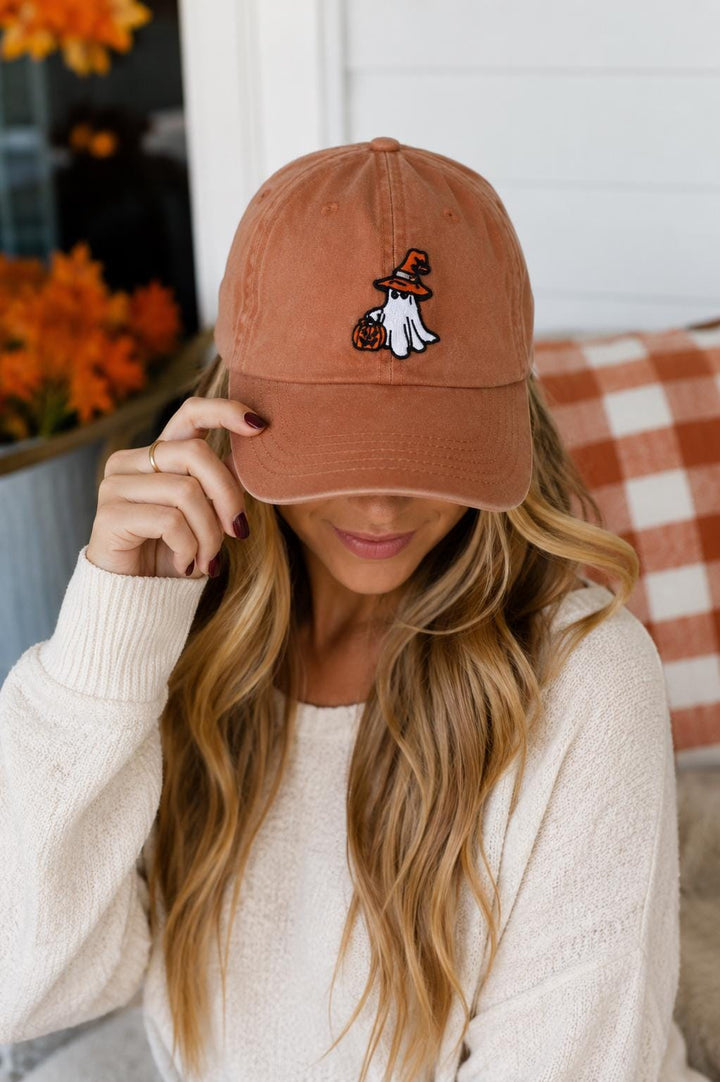 Halloween Ghost Hat, Embroidered Witch Baseball Cap, Trick or Treat Hat, Spooky Season Hat, Cute Halloween Cap, Fall Outfit Accessory