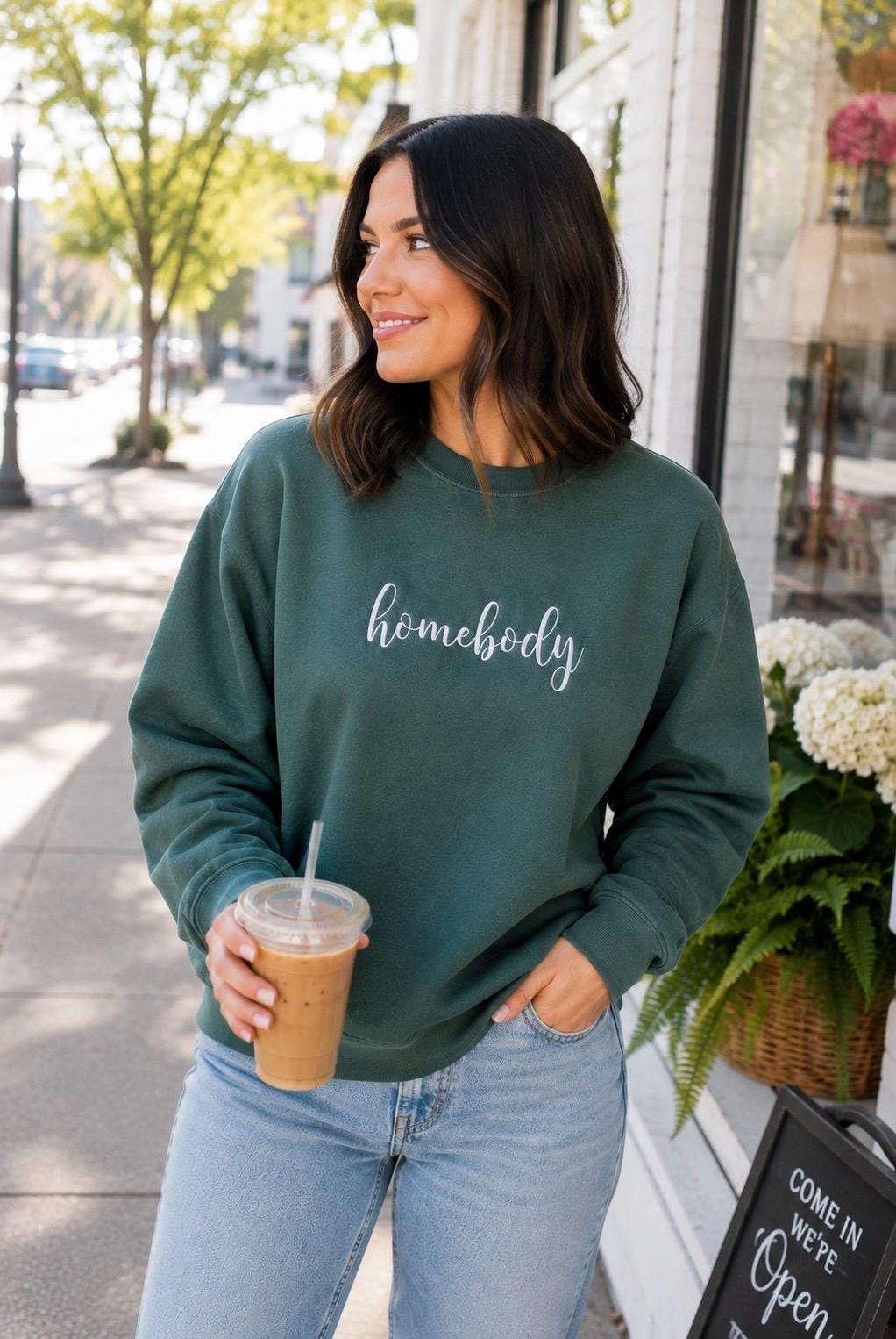Embroidered Homebody Club Sweatshirt