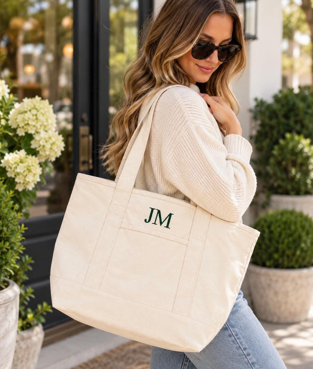 Monogram Tote Bag for Women, Personalized Canvas Tote Bag, Embroidered Monogram Bag, Personalized Bag, Monogram Gift for Her