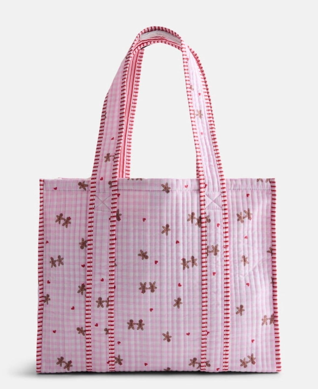 Monogram Christmas Tote Bag, Personalized Christmas Tote, Quilted Tote Bag for Women, Personalized Christmas Gift for Her
