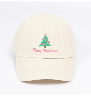 Embroidered Christmas Hat, Merry Christmas Bow Tree Baseball Cap, Christmas Hat for Women, Holiday Gift for Her
