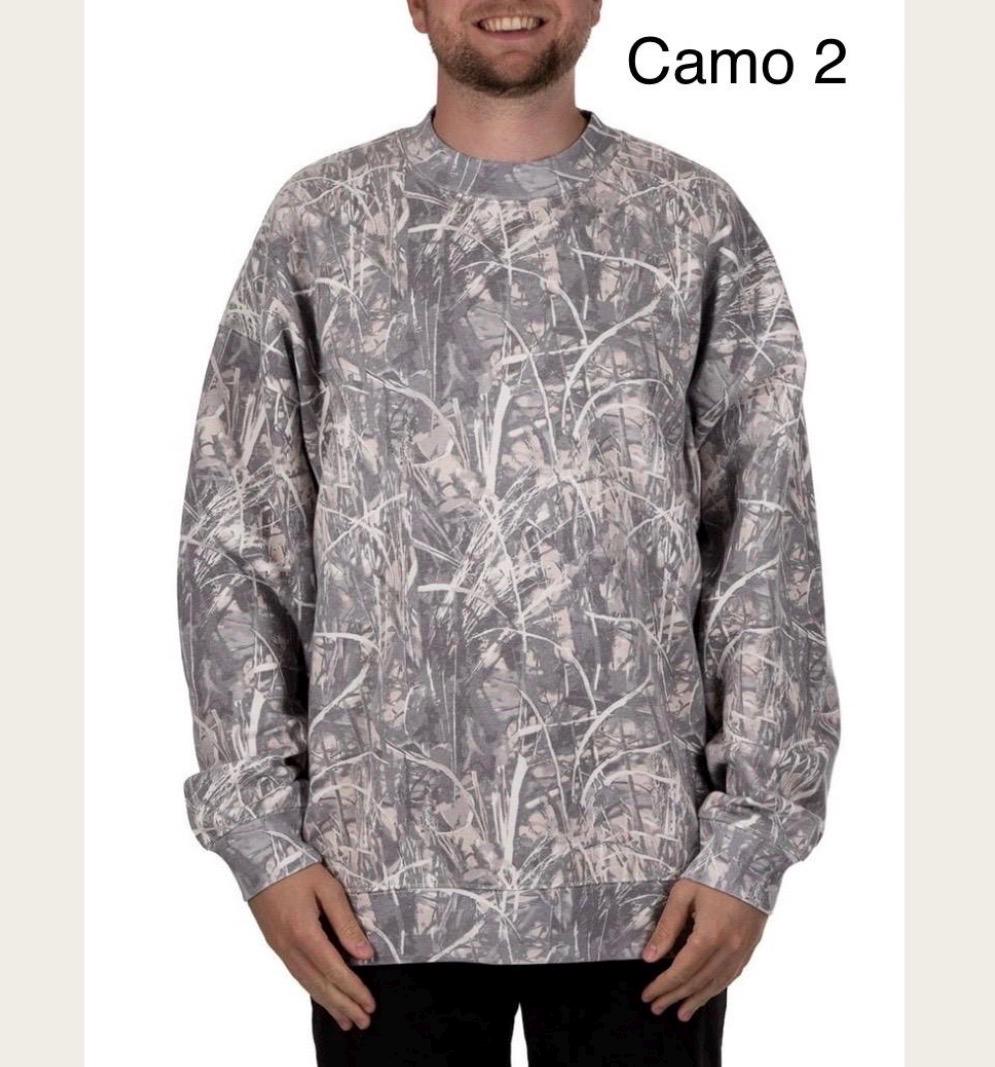 Monogram Camo Sweatshirt for Women, Embroidered Initial Crewneck