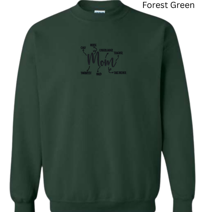 Mom Life Embroidered Sweatshirt 