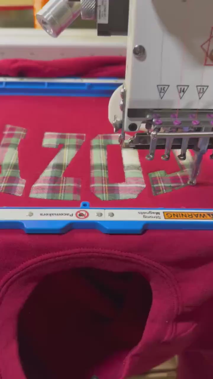 Cozy Embroidered Sweatshirt for Women | Flannel Christmas Crewneck | Cardinal Red Gildan Sweatshirt | Warm Winter Holiday Gift for Her