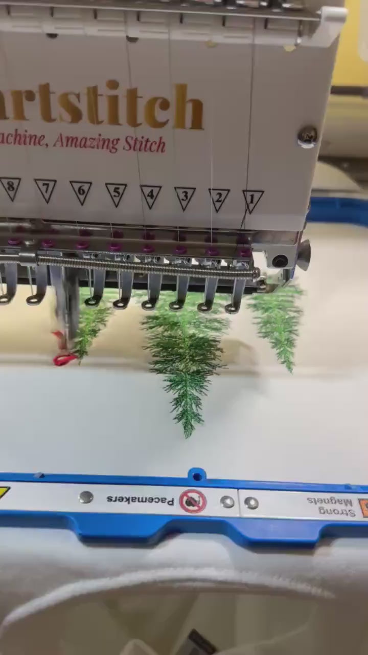 Christmas Trees Embroidered Sweatshirt with Red Bows | Merry & Bright Holiday Crewneck | Cozy Christmas Embroidery Gift for Her