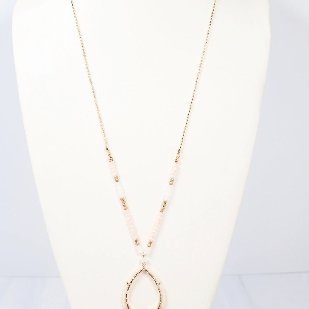Finsbury Beaded Pendant Necklace IVORY 