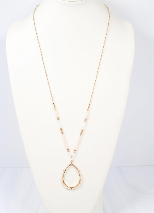 Finsbury Beaded Pendant Necklace IVORY