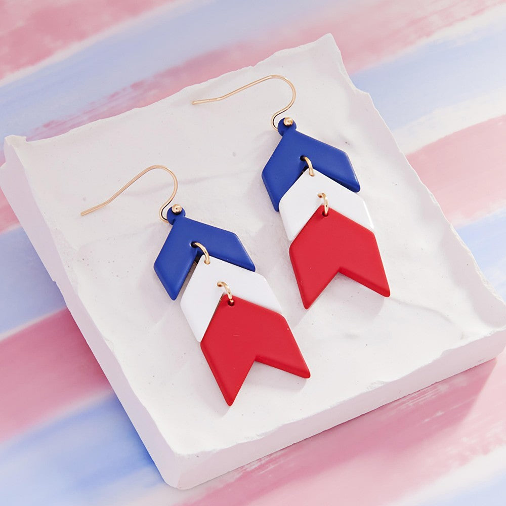 Americana Chevron Drop Earrings 
