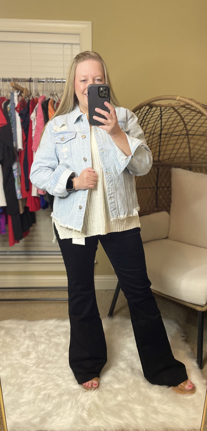 Kan Can Midrise Black Flare Jeans