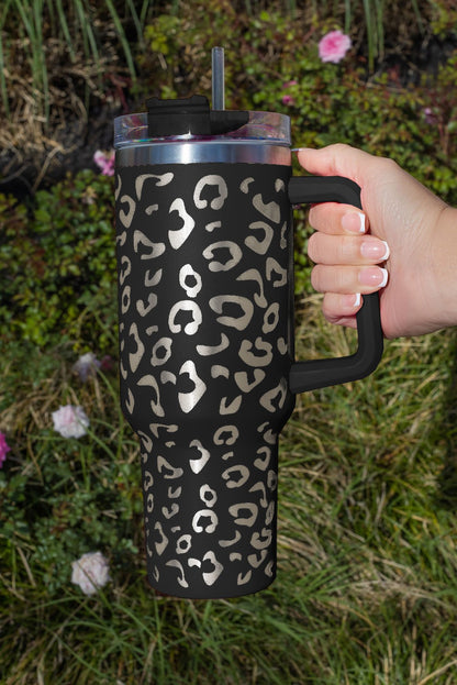 Black Leopard Spotted Stainless Double Insulated Cup 40oz