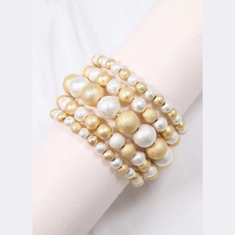 Walton Textured Bracelet Set MATTE TWO TONE 