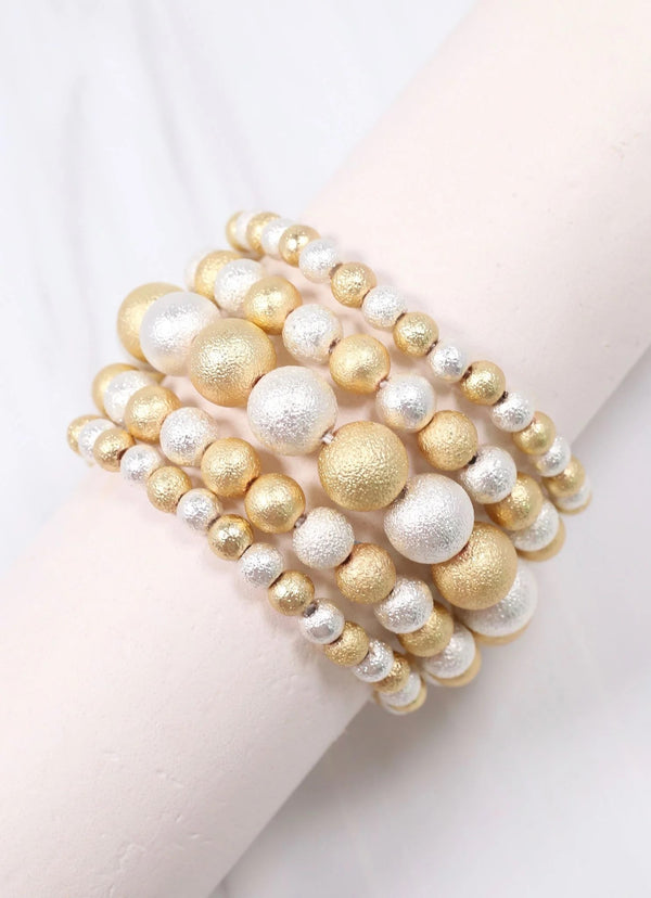 Walton Textured Bracelet Set MATTE TWO TONE