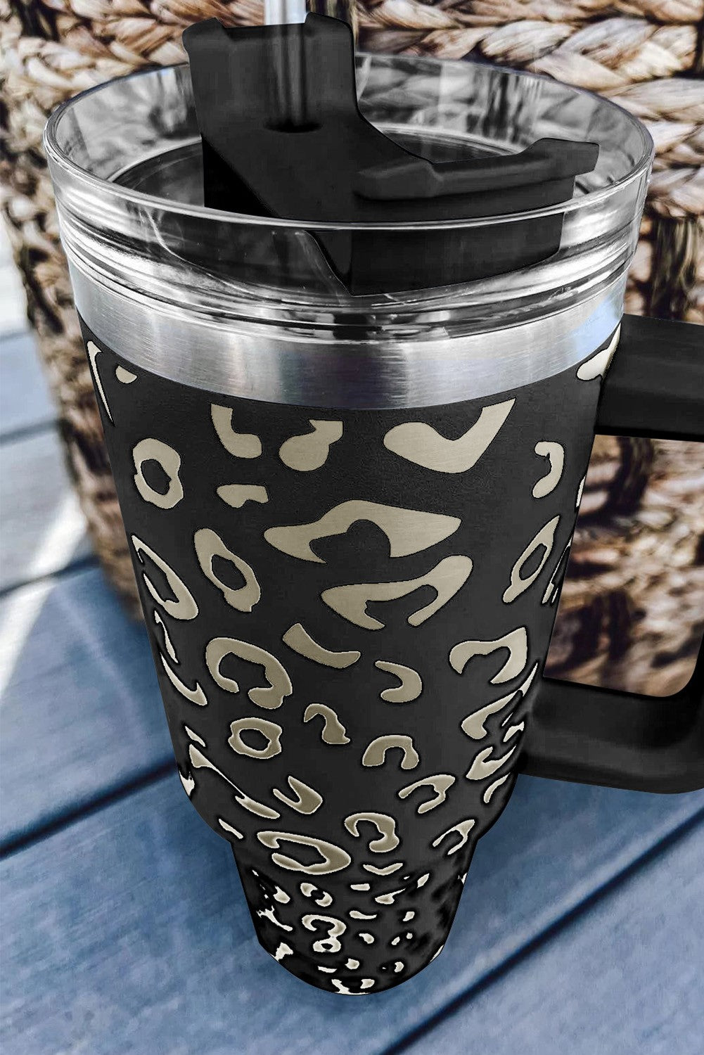 Black Leopard Spotted Stainless Double Insulated Cup 40oz